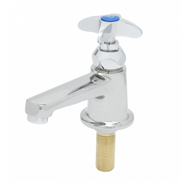 T&S Brass B-0710 Single Hole Deck Mounted Sill Faucet With Non-Splash Aerator And 4-Arm Handle - 1/2” NPSM Male Inlet