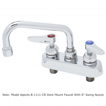 T&S Brass B-1112-CR-M Master Pack 4” Center Deck Mounted Workboard Faucet With 10” Swing Nozzle And Cerama Cartridges