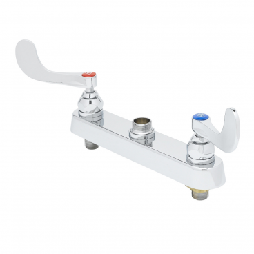 T&S Brass B-1120-LN-WH4 Deck Mounted 8” Center Nozzle-Less Workboard Faucet With 4” Wrist-Action Handles