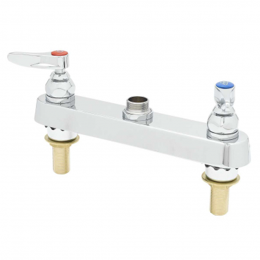 T&S Brass B-1120-XS-LN 8” Center Deck Mounted Nozzle-Less Workboard Faucet With Extended Shanks