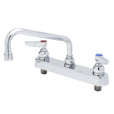 T&S Brass B-1121 8” Center Deck Mounted Workboard Faucet With 8” Swing Nozzle And Eterna Cartridges