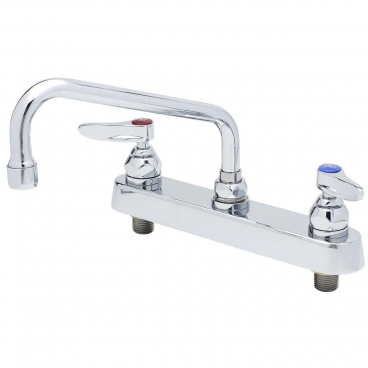 T&S Brass B-1122-M Master Pack 8” Center Deck Mounted Workboard Faucet With 10” Swing Nozzle And Eterna Cartridges