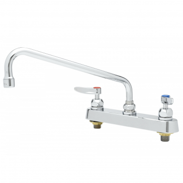 T&S Brass B-1123-CR 8” Center Deck Mounted Workboard Faucet With 12” Swing Nozzle And Cerama Cartridges