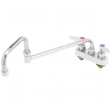 T&S Brass B-1131 4” Center Deck Mounted Workboard Faucet With 18” Double-Jointed Swing Nozzle And Eterna Cartridges