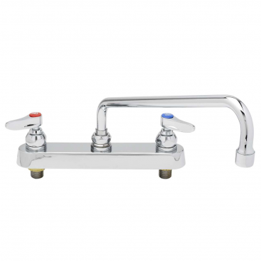 T&S Brass B-1134 8” Center Deck Mounted Workboard Faucet With 14” Swing Nozzle And Eterna Cartridges