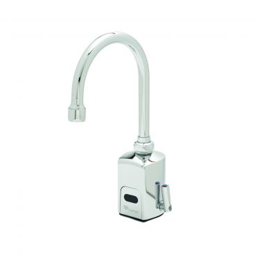 T&S Brass EC-3130 ChekPoint Above-Deck Mount Electronic Faucet with Chrome Plated Brass Body and Swivel/Rigid Gooseneck Spout