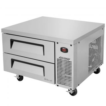 Turbo Air TCBE-36SDR-N6 Super Deluxe Series Refrigerated Side Mount Chef Base With Two Drawers, 4.98 Cubic Feet, 115 Volts