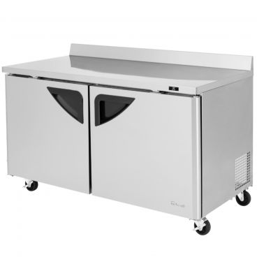 Turbo Air TWF-60SD-N 60-1/4" Super Deluxe Worktop Insulated Freezer With 2 Sections, 2 Door, 16 Cubic Feet, 115 Volts