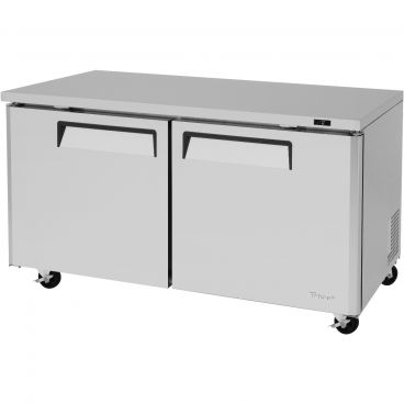 Turbo Air MUF-60-N M3 Series 60 1/4" Wide 17.0 Cubic ft 2 Solid Door Insulated Rear-Mount Undercounter Freezer, 115V