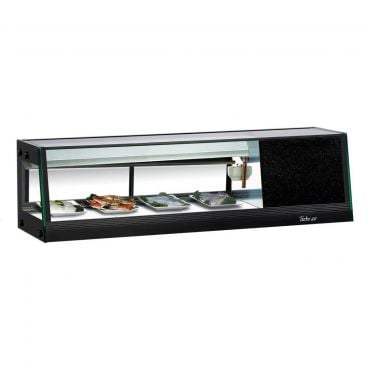 Turbo Air SAS-50R-N Black 46 5/8” Wide Right-Side Compressor 1.5 Cubic ft Straight Glass Refrigerated Sushi Case, 115 Volts