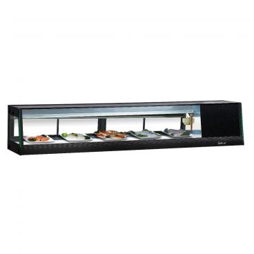 Turbo Air SAS-70R-N Black 70 1/4” Wide Right-Side Compressor 2.3 Cubic ft Straight Glass Refrigerated Sushi Case, 115 Volts