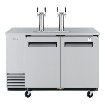 Turbo Air TBD-2SD-N6 59" Super Deluxe Series Beer Dispenser With Stainless Steel Exterior And 2 Beer Columns, 2 Keg Capacity, 115 Volts