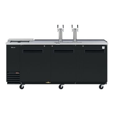 Turbo Air TCB-4SBD-N 90-3/8" Super Deluxe Series Club Top Beer Dispenser With Black Exterior And 2 Beer Columns, 4 Keg Capacity, 115 Volts