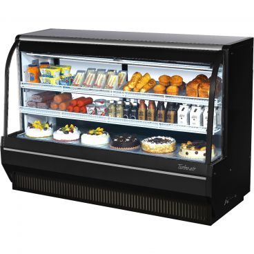 Turbo Air TCDD-72H-B-N Black 72 1/2" Wide 24.7 Cubic ft High-Profile Insulated Direct Cooling Bakery And Deli Case, 115V