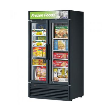 Turbo Air TGF-35SDB-N Super Deluxe Self-Contained Black Insulated Merchandiser Freezer With Glass Door - 115V