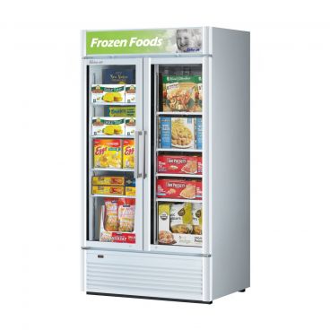 Turbo Air TGF-35SDW-N Super Deluxe Self-Contained White Insulated Merchandiser Freezer With Glass Door - 115V