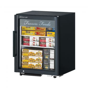 Turbo Air TGF-5SDB-N Super Deluxe Self-Contained Black Merchandiser-Countertop Freezer With Glass Door - 115 Volts