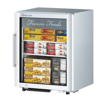 Turbo Air TGF-5SDW-N Super Deluxe Self-Contained White Merchandiser-Countertop Freezer With Glass Door - 115 Volts