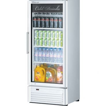 Turbo Air TGM-12SD-N6 White Super Deluxe 25 3/4" Wide 10.19 Cubic ft ENERGY STAR Certified 1 Glass Swing Door Insulated Refrigerated Merchandiser, 115V