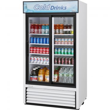 Turbo Air TGM-35R-N White 41 3/8" Wide 29.27 Cubic ft 2 Glass Sliding Door Insulated Refrigerated Merchandiser, 115V