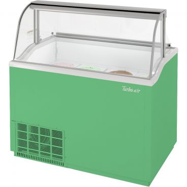 Turbo Air TIDC-47G-N Green 47" Wide 12-Can Capacity Curved Low-E Glass Top Ice Cream Dipping Cabinet, 115V