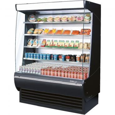 Turbo Air TOM-60DXB-N Black 60" Wide 18.9 Cubic ft Insulated Glass Side Panel Extra Deep Vertical Open Display Merchandiser, 115 Volts