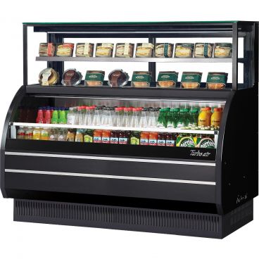 Turbo Air TOM-W-60SB-UF-N Black 63" Wide 17.7 Cubic ft Combination Open Refrigerated Merchandiser With Refrigerated Top Display Case, 115 Volts