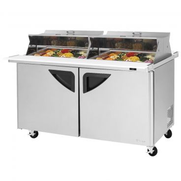 Turbo Air TST-60SD-24-N-DS Super Deluxe Two Section Sandwich / Salad Unit with Dual Sided Lids, 19 Cubic Feet, 115 Volts
