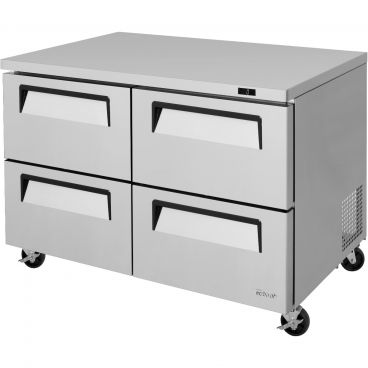Turbo Air TUF-48SD-D4-N Super Deluxe Series Insulated Rear-Mount Undercounter Freezer With 4 Solid Drawers, 12.2 Cubic Feet, 115V