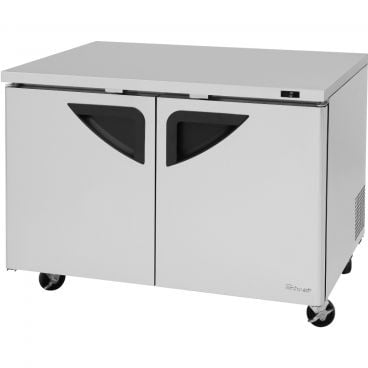 Turbo Air TUF-48SD-N Super Deluxe Series Insulated Rear-Mount Undercounter Freezer With 2 Solid Doors, 12.2 Cubic Feet, 115V