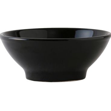 Tuxton BBB-2508 DuraTux 25 oz 6 3/4" Diameter Round Ceramic Black China Menudo / Salad Bowl