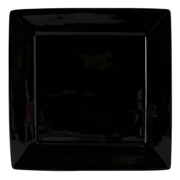 Tuxton BBH-1016 DuraTux 10 1/8" Square Ceramic China Black Plate