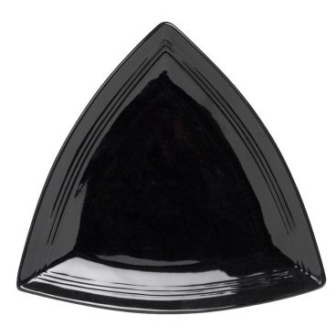 Tuxton CBZ-1248 Concentrix 12 1/2" Triangular Ceramic China Black Plate