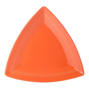 Tuxton CPZ-1248 Concentrix 12 1/2" Triangular Ceramic China Papaya Plate