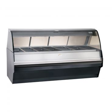 Alto-Shaam TY2SYS-96-BLK 96" Black Full Service Heated Deli Display Case With Base And Curved Glass, 120V
