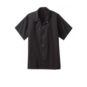 Uncommon Threads 0950-0109 Unisex 6-Snap Short Sleeve Classic Utility Cook Shirt, Black - 5XL