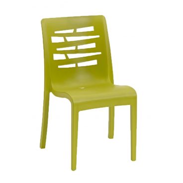 Grosfillex US812152 Essenza Fern Green Stacking Side Chair