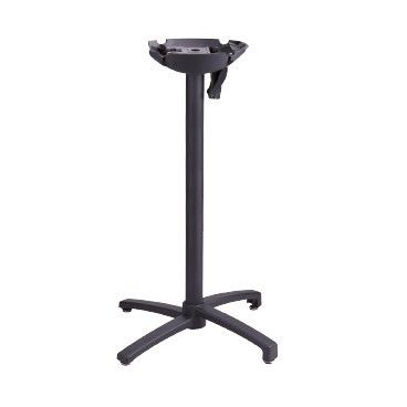 Grosfillex USX1H017 Black X-One Bar Height Tilt Top Aluminum Outdoor Table Base With 18" x 18" Base Spread