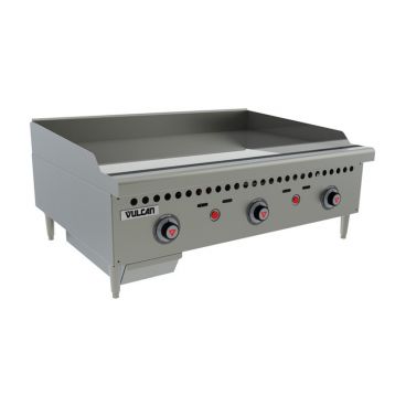 Vulcan VCRG36-T Gas 36" Countertop Griddle with Snap-Action Thermostatic Controls - 75,000 BTU