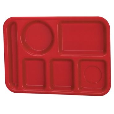 Vollrath 2614-02 13 5/8" Red Left Hand School Compartment Tray