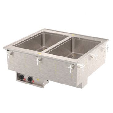Vollrath 3647250 Drop-In Top-Mount 2-Well Manifold Drain 625W Infinite Control Hot Food Well, 240V
