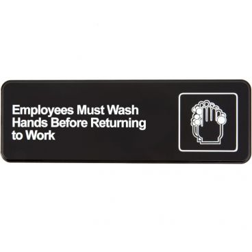 Vollrath 4530 3" x 9" Employees Must Wash Hands Before Returning To Work Sign