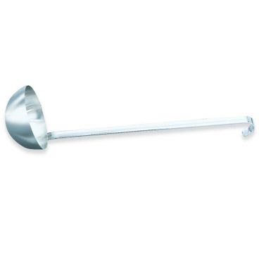Vollrath 58410 Kool-Touch 1 oz Stainless Steel Round Serving Ladle With 6 7/8" Antimicrobial Heat-Resistant Hooked Handle