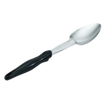 Vollrath 64130 Heavy-Duty Stainless Steel Solid Basting 14" Spoon with Black Ergo Grip Handle