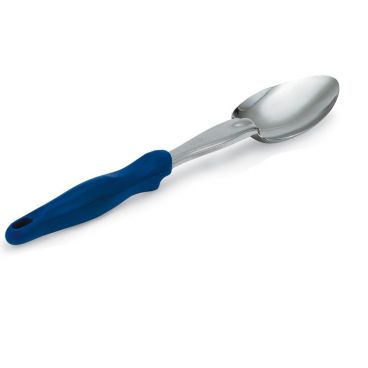 Vollrath 6414030 14" Heavy-Duty Solid Spoon with Blue Nylon Ergonomic Handle