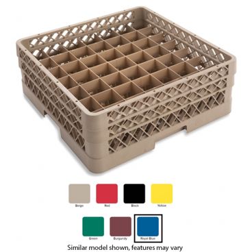 Vollrath TR9EA-44 - Traex Full Size Royal Blue 49 Compartment Rack w/ Extender & Open Extender