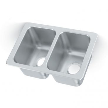 Vollrath 102-1-1 Two Compartment Stainless Steel Drop-In Sink w/ 3-1/2'' Drain