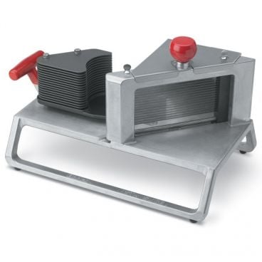 Vollrath 15102 Redco InstaSlice Scalloped 7/32" Cut Manual Countertop Fruit and Vegetable Slicer With 13 Blades And HardCoat Pusher Head Fingers