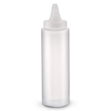 Vollrath 2908-13 Traex 8 oz Single Tip Clear Squeeze Bottle with Clear Cap