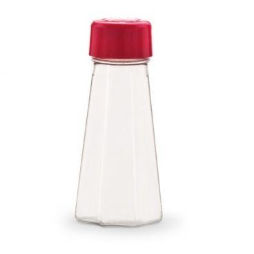 Vollrath 313-02 Traex Dripcut 3 Oz. Plastic Cafe Salt & Pepper Shaker w/ Red Cap